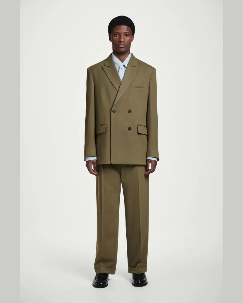 COS Hose Aus Woll-Twill Mit Beinumschlag Beige