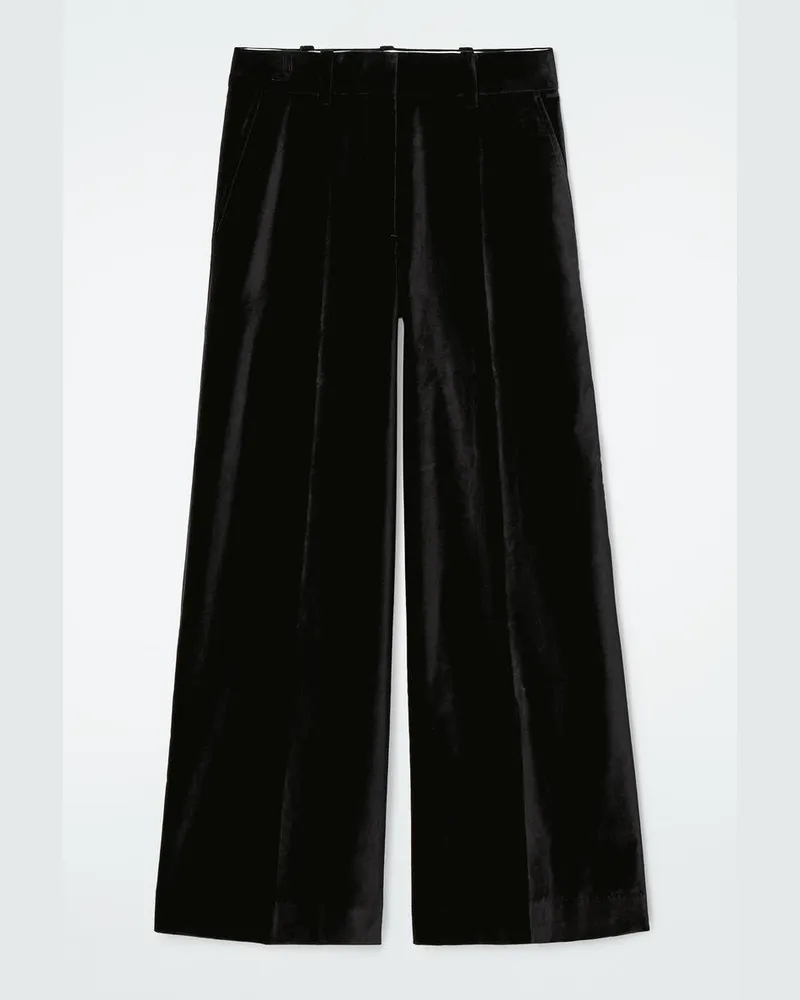 COS Lockere Hose Aus Samt Mit Weitem Bein Schwarz