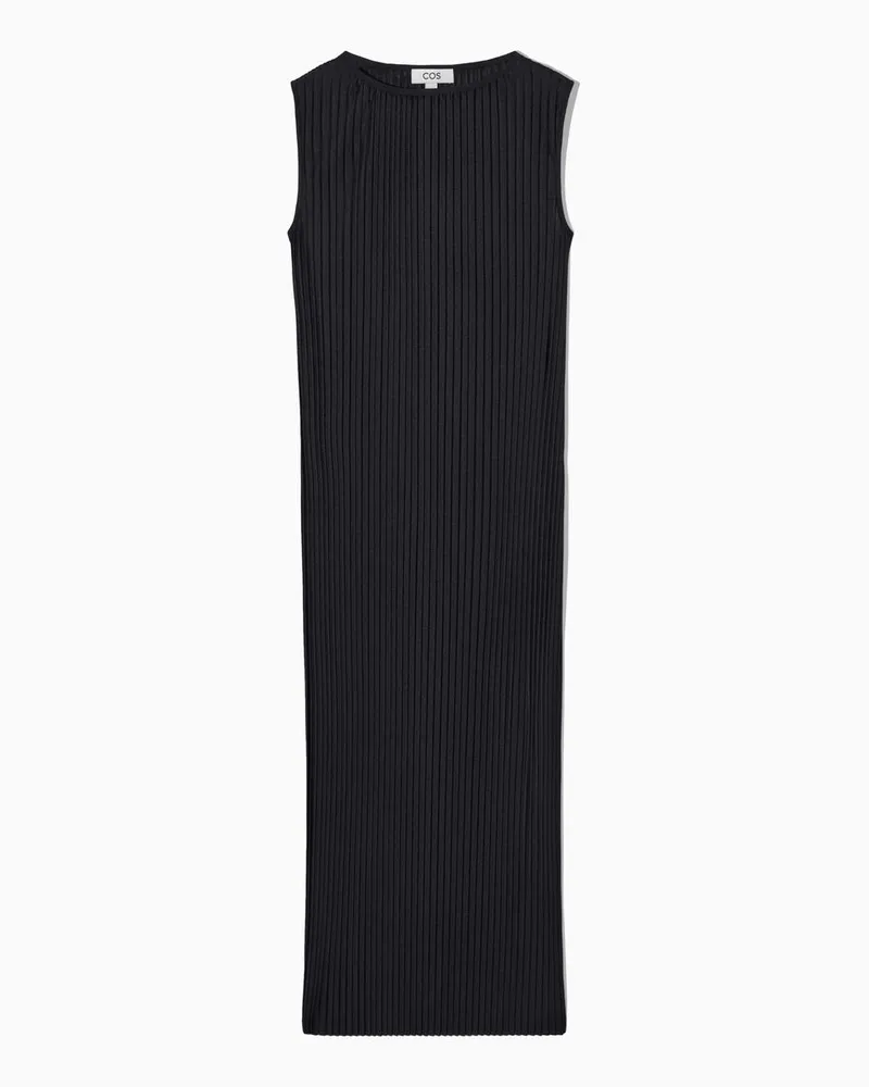 COS Ärmelloses Plissiertes Maxikleid Blau