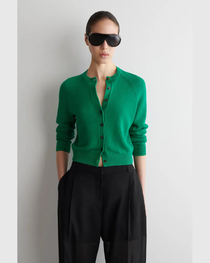 COS Strickjacke Aus Leinen Grün