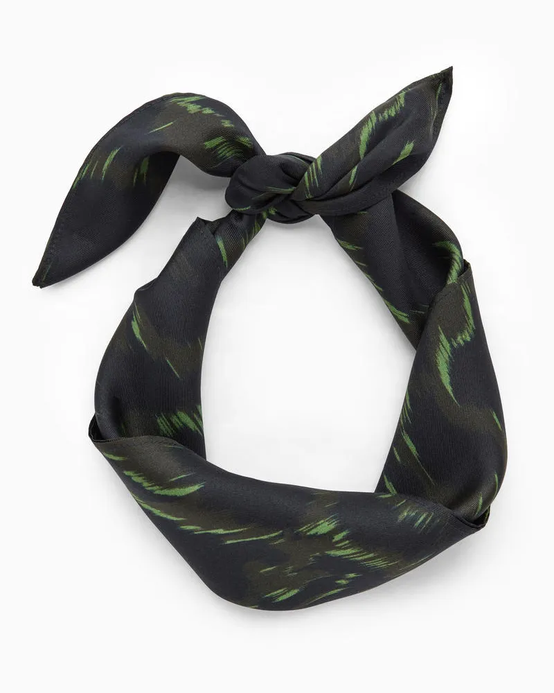 COS Halstuch Aus Seide Mit Animal-Print Grau