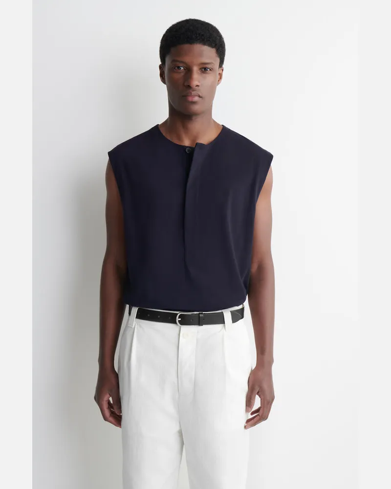 COS Henley-Tanktop Aus Baumwolle Blau
