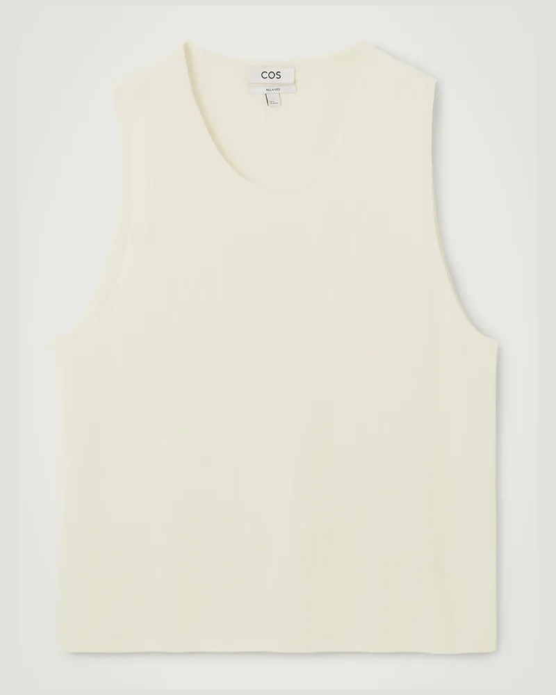 COS Rundhals-Tanktop Aus Rippstrick Weiß