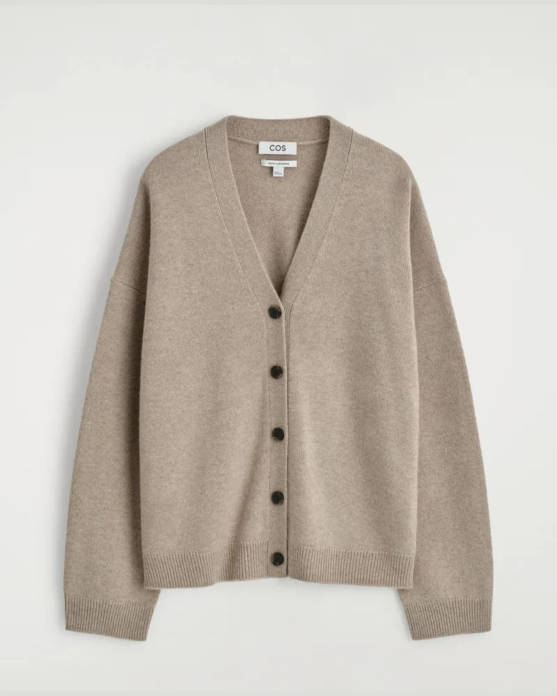 COS Strickjacke Aus Kaschmir Mit V-Ausschnitt Beige