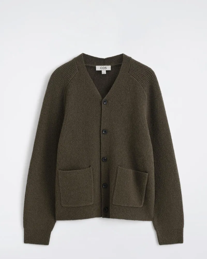 COS Strickjacke Aus Bouclé Aus Woll-Mix Braun