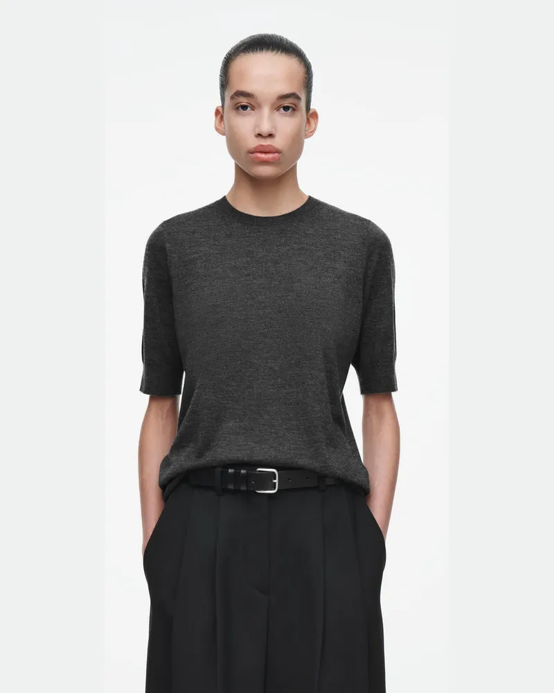 COS T-Shirt Aus Feinem Kaschmir Grau