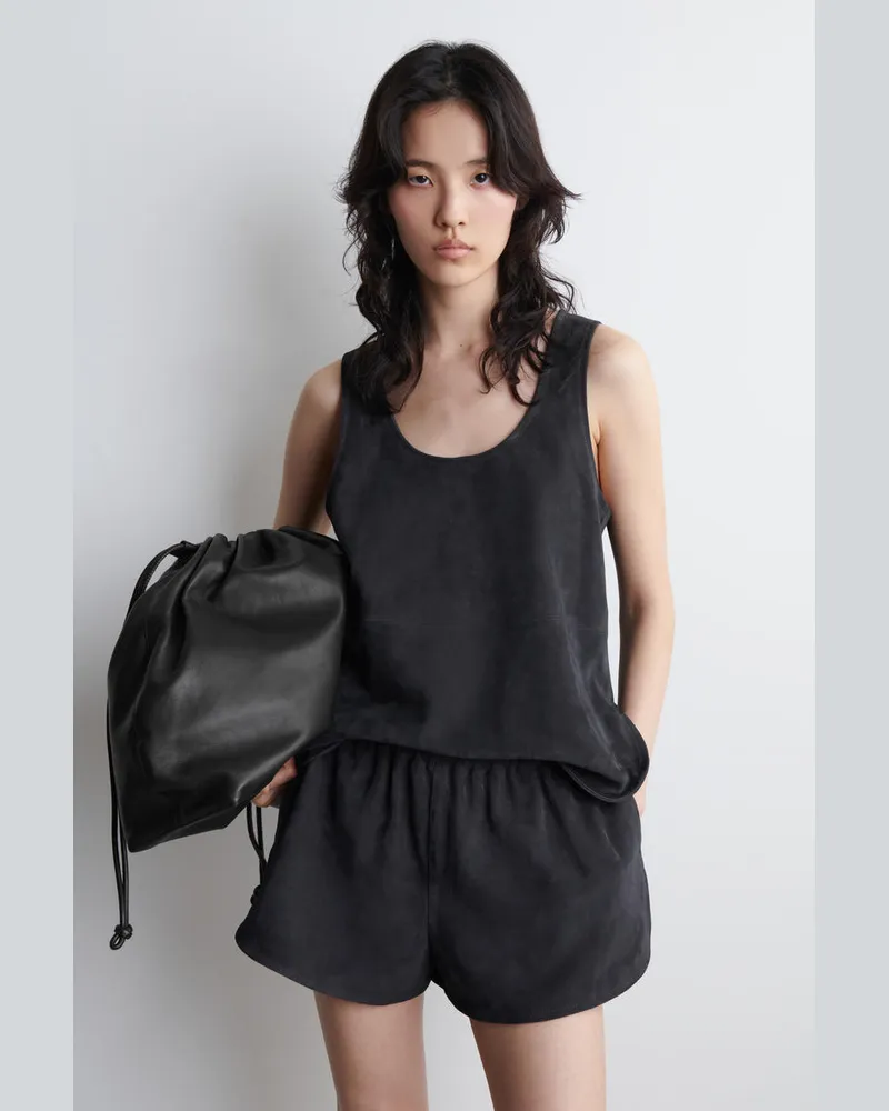 COS Tanktop Aus Veloursleder Mit Rundem Ausschnitt Grau