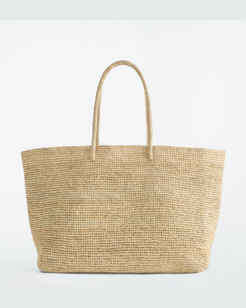 COS Handgewebte Oversized-Tote Bag - Bast Beige