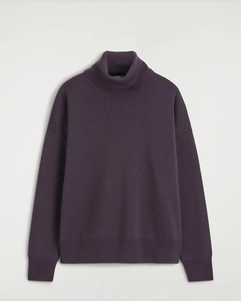 COS Rollkragenpullover Aus Merinowolle Lila