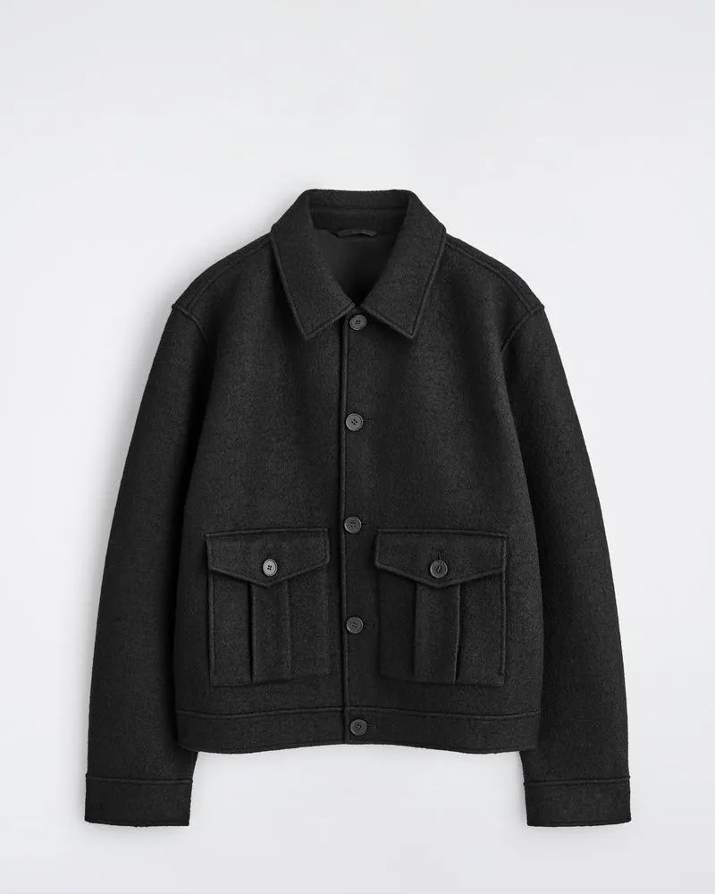 COS Jacke Aus Gekochter Wolle Schwarz