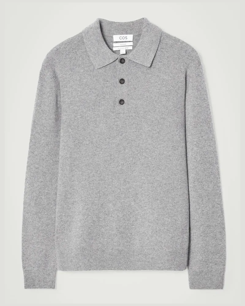 COS Poloshirt Aus Kaschmir Grau