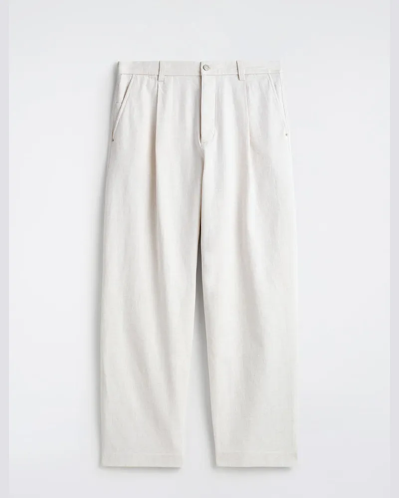 COS Hose Aus Denim Mit Weitem Bein Und Bügelfalten Weiß