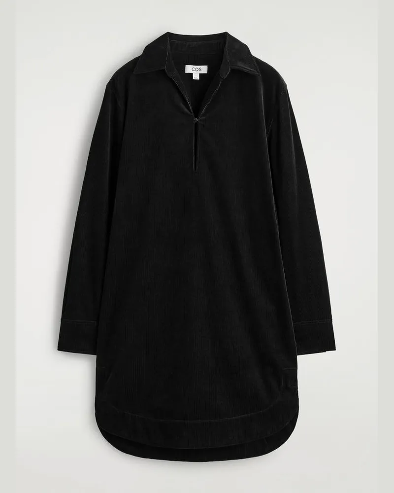 COS Kurzes Hemdkleid Aus Cord Schwarz