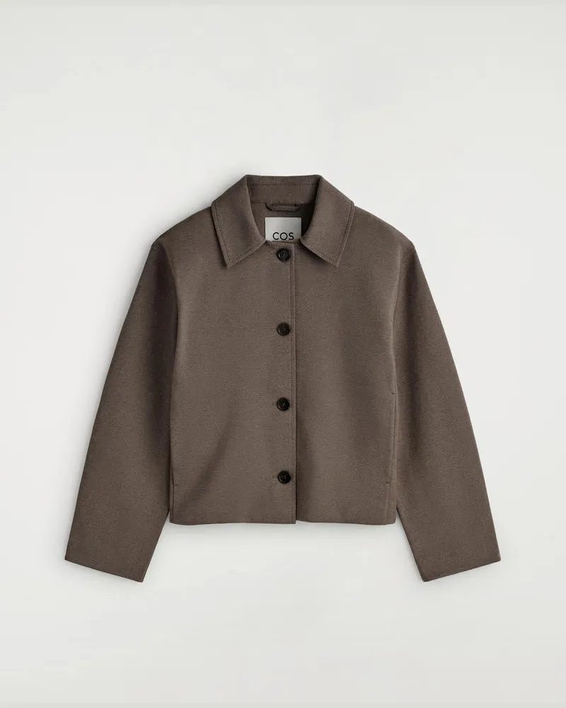 COS Abgerundete Jacke Aus Jersey Braun