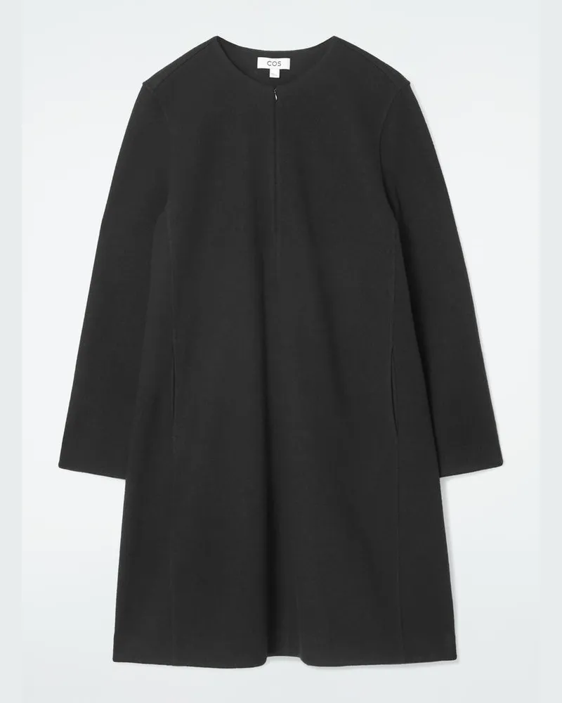 COS A-Linien-Minikleid Aus Kochwolle Schwarz