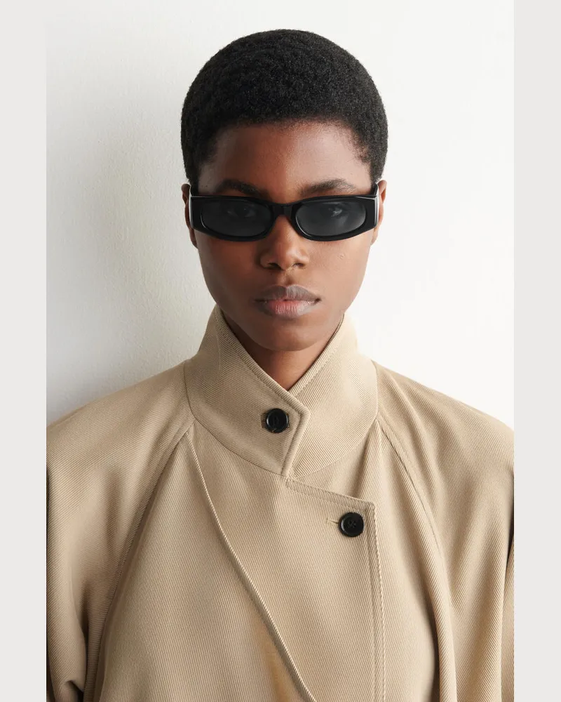 COS Schmale Rechteckige Sonnenbrille Schwarz