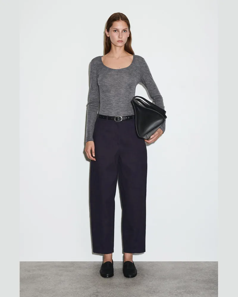 COS Chinohose Aus Baumwolle Mit Barrel-Bein Blau