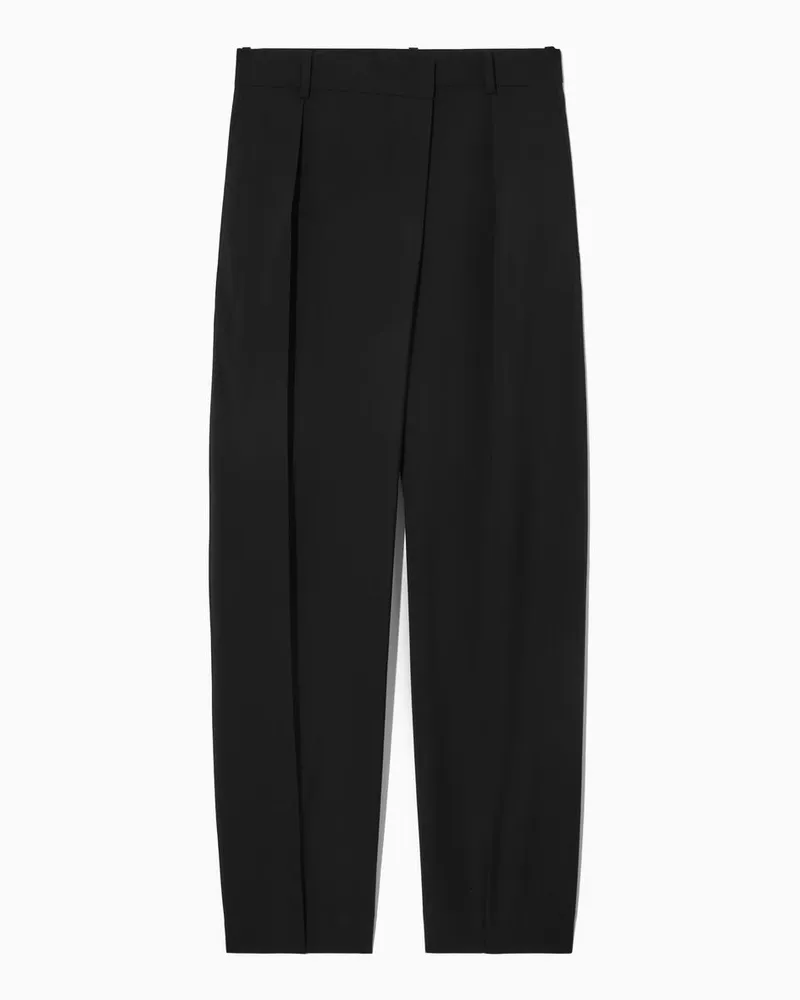 COS Hose Mit Gekreuztem Bund Und Geradem Bein Schwarz