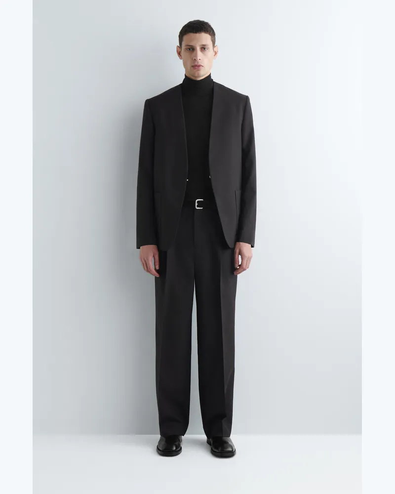 COS Kragenloser Wollblazer Grau