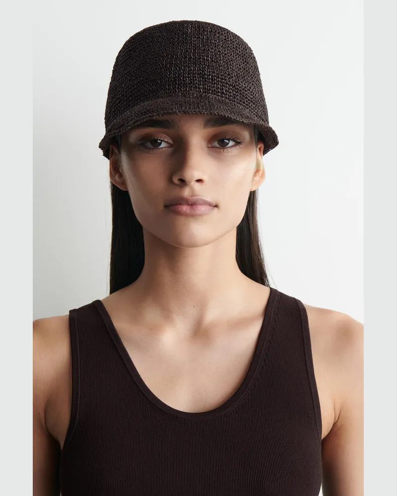 COS Mütze Aus Geflochtenem Papier Braun