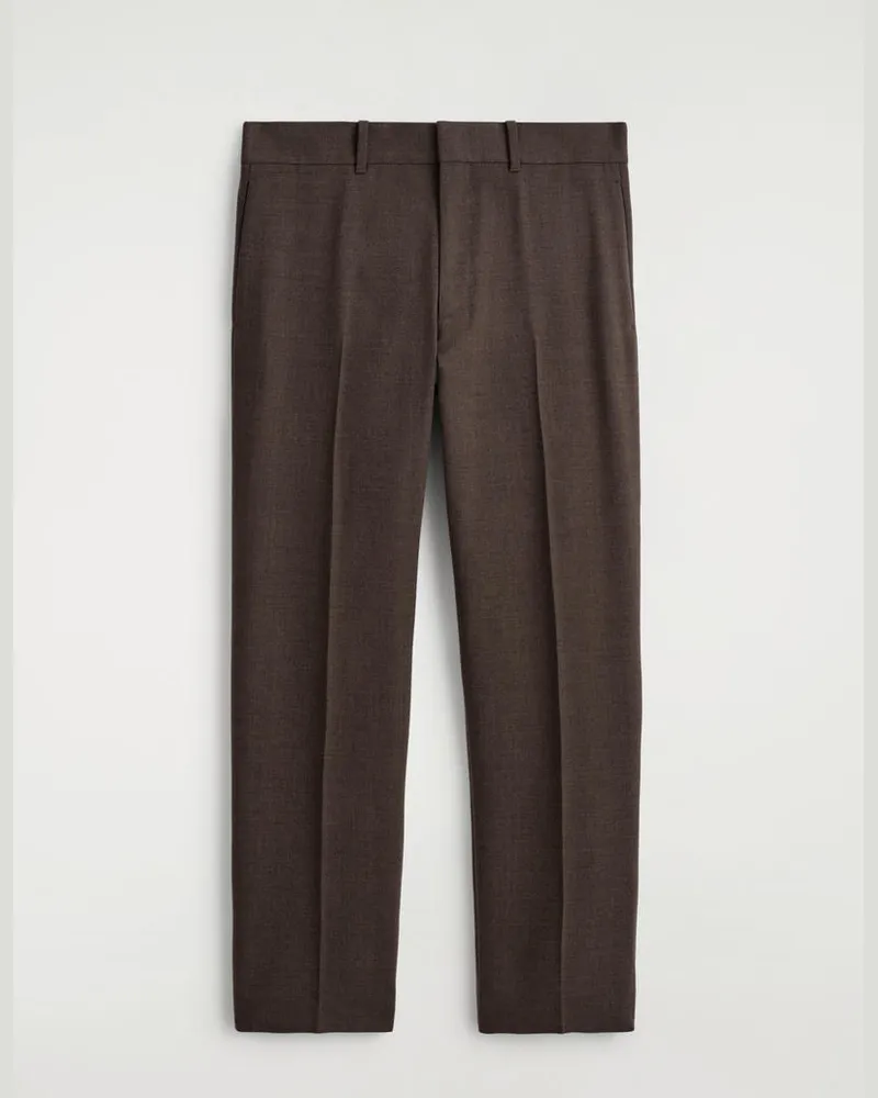 COS Schmal Zulaufende Wollhose Bronze