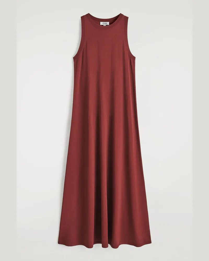 COS Ärmelloses Midikleid Aus Strick Rot