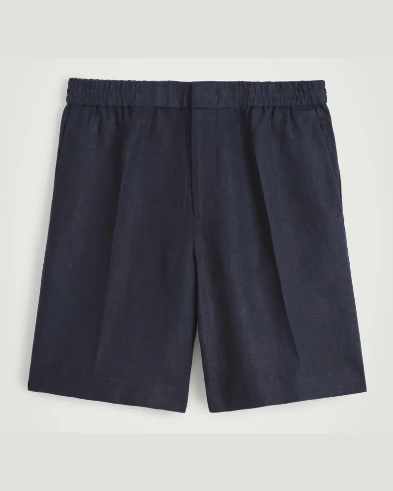 COS Leinenshorts Mit Elastischem Bund Blau
