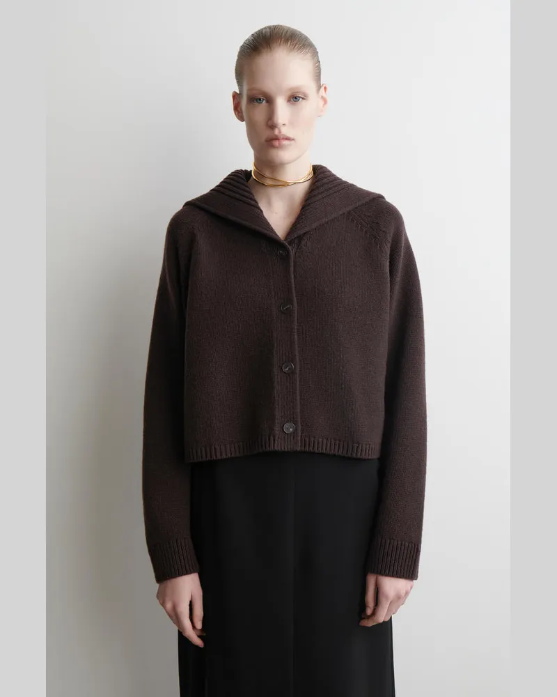 COS Strickjacke Aus Wolle Mit Matrosenkragen Braun