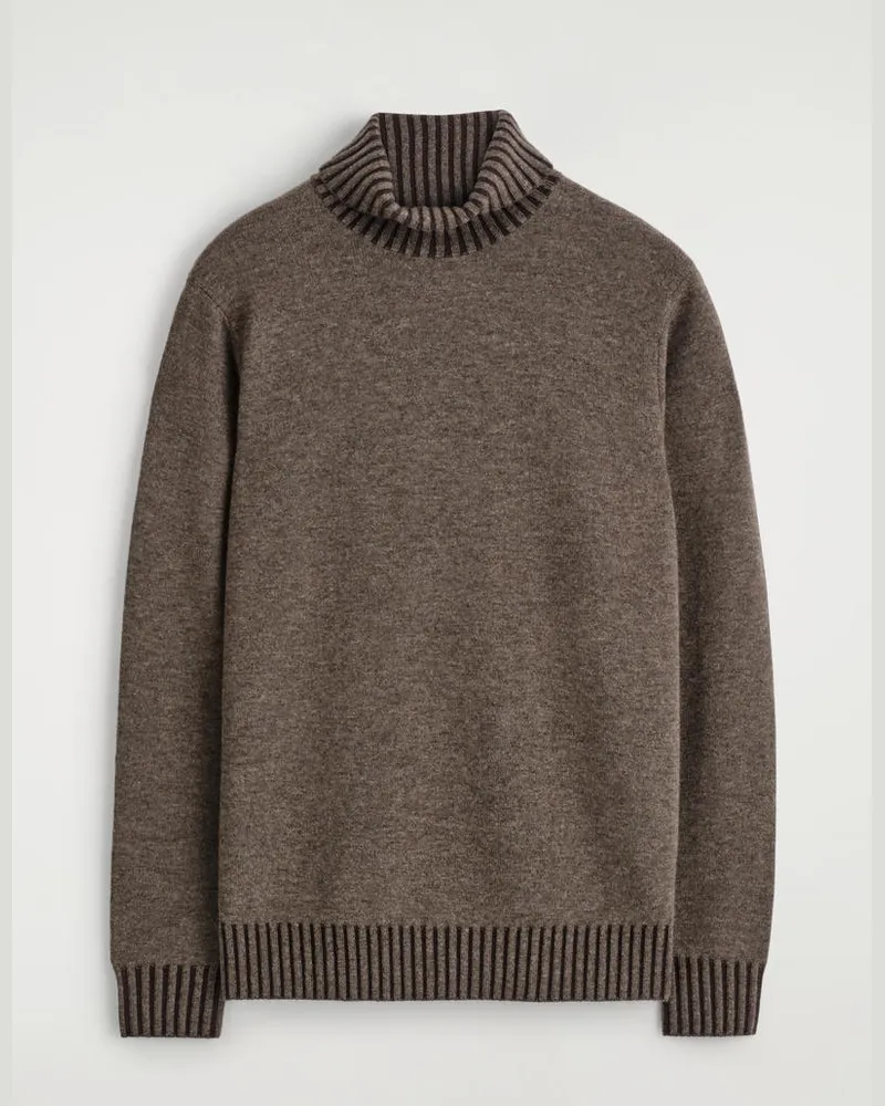 COS Rollkragenpullover Aus Merino-Kaschmir-Mix Braun