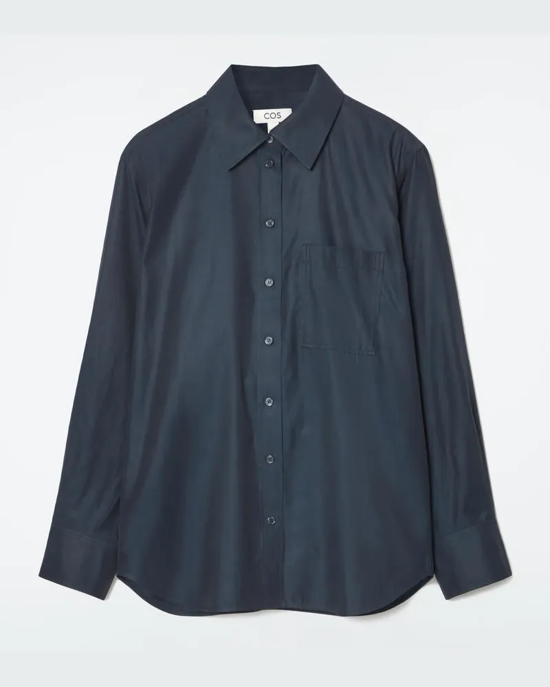 COS Oversized-Hemd Aus Twill Blau