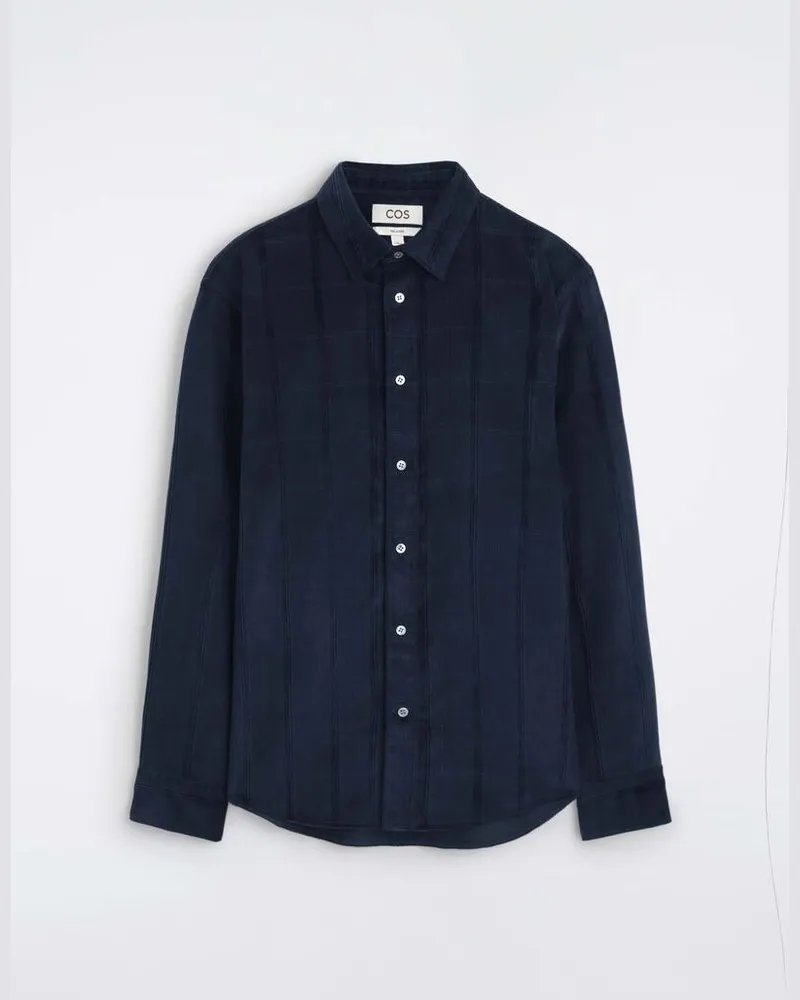 COS Lockeres Cordhemd Blau