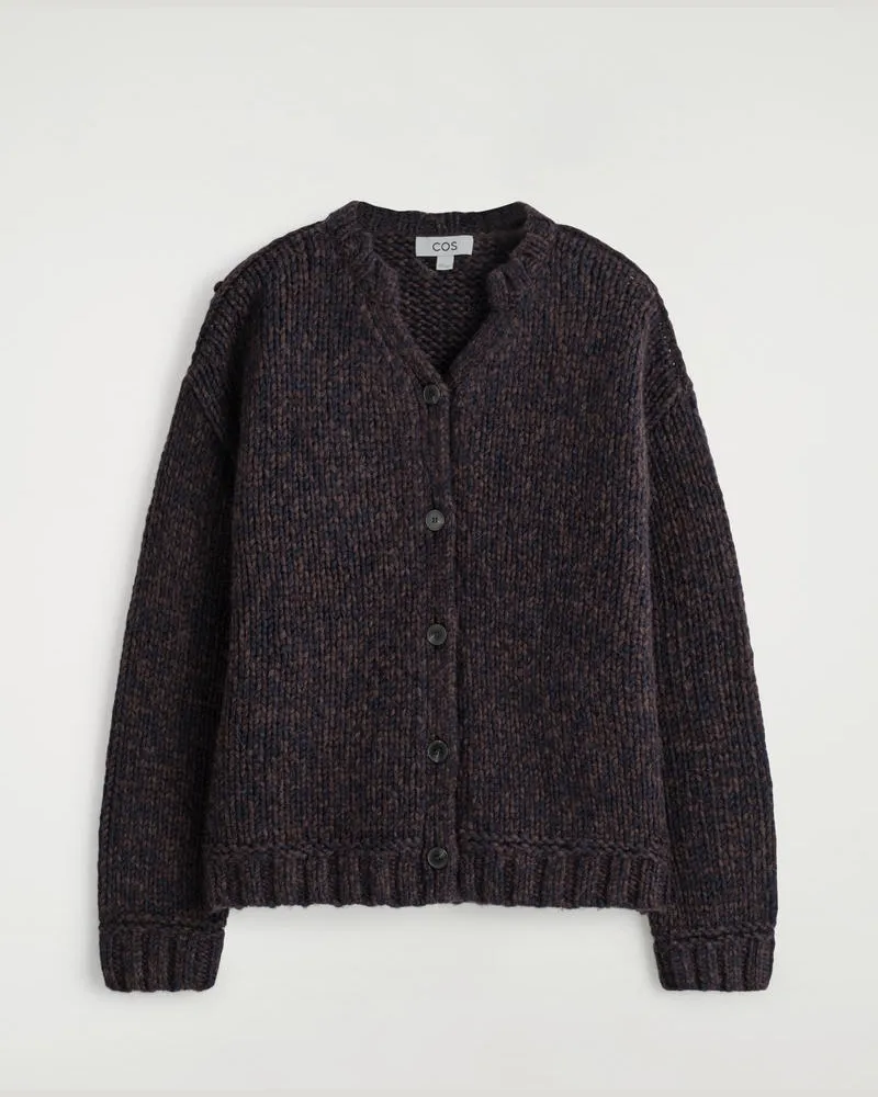 COS Strickjacke Aus Woll-Alpaka-Mix Braun