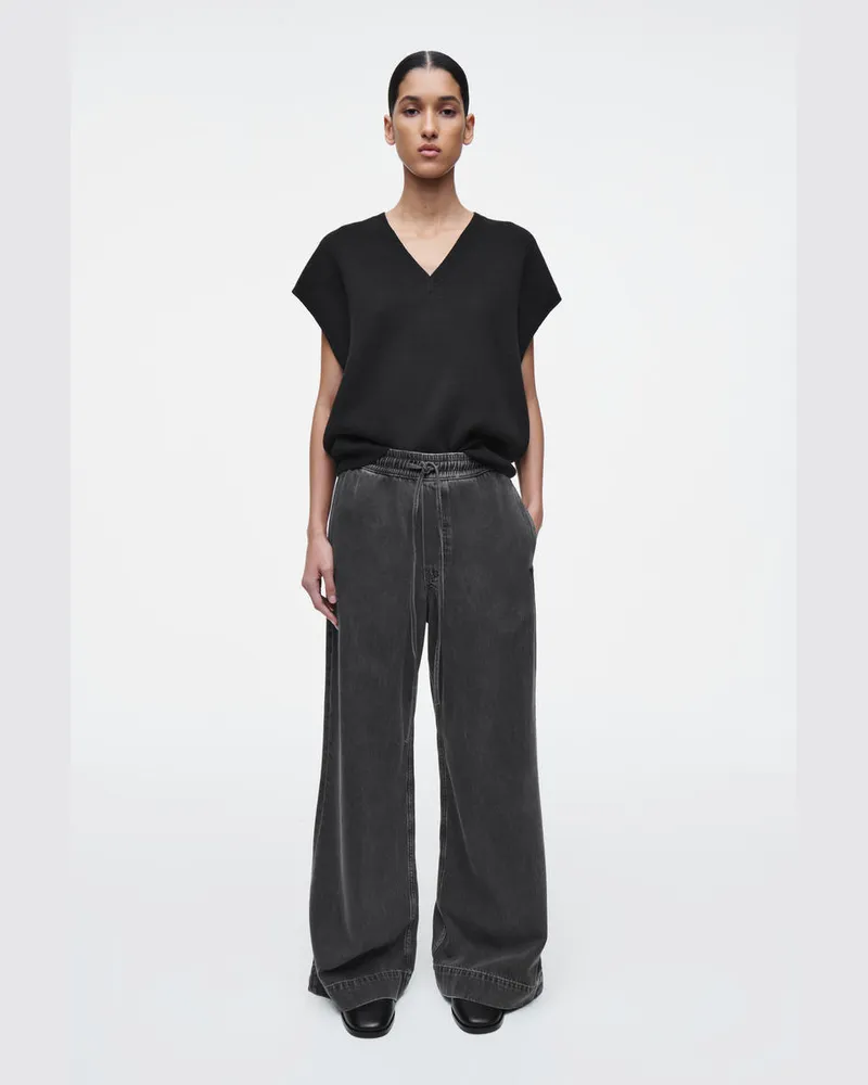 COS Fliessende Hose Aus Denim Mit Weitem Bein Schwarz