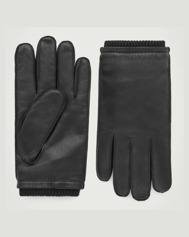 COS Lederhandschuhe Schwarz
