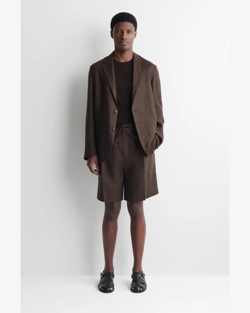 COS Leinenshorts Mit Kordelzugbund Und Falten Braun