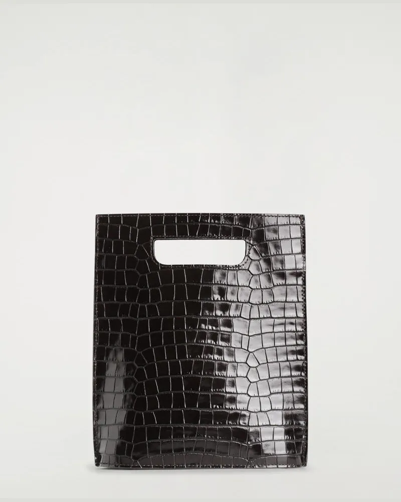 COS Folio Mini-Tasche- Leder In Krokodiloptik Braun