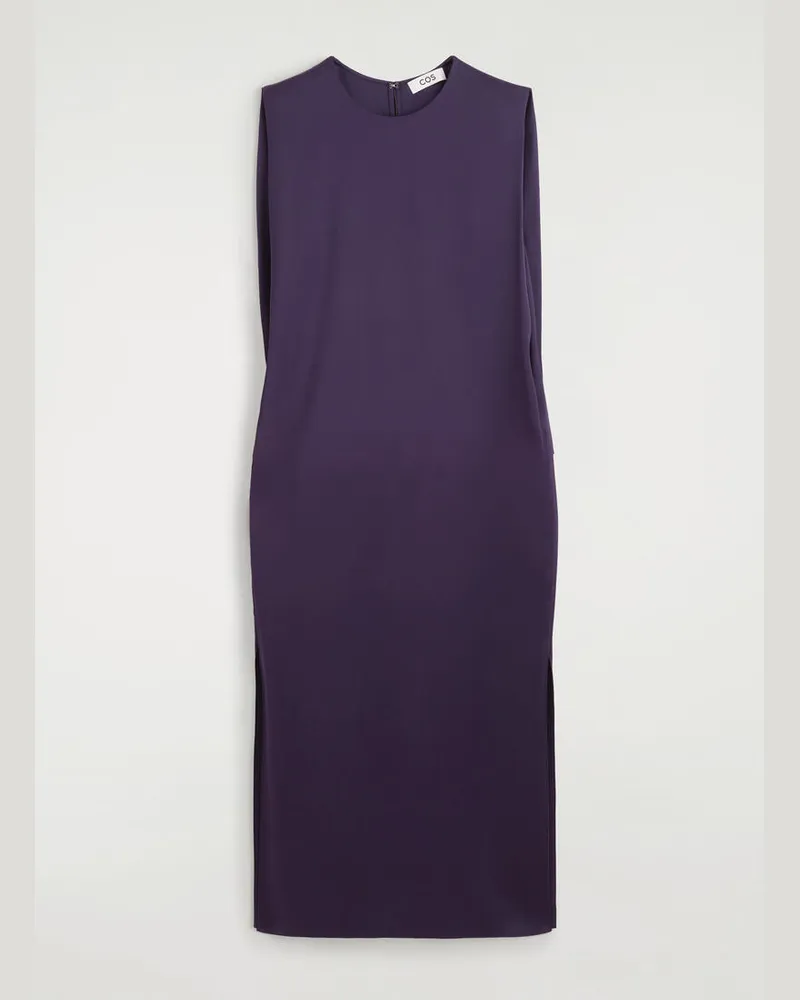 COS Kleid Aus Mattem Satin Mit Rückenausschnitt Lila