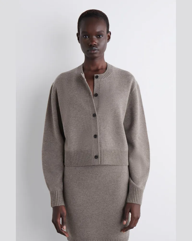 COS Strickjacke Aus Merinowolle Braun