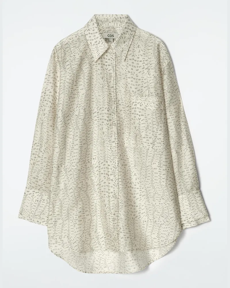 COS Fliessendes Hemd Mit Print Weiß