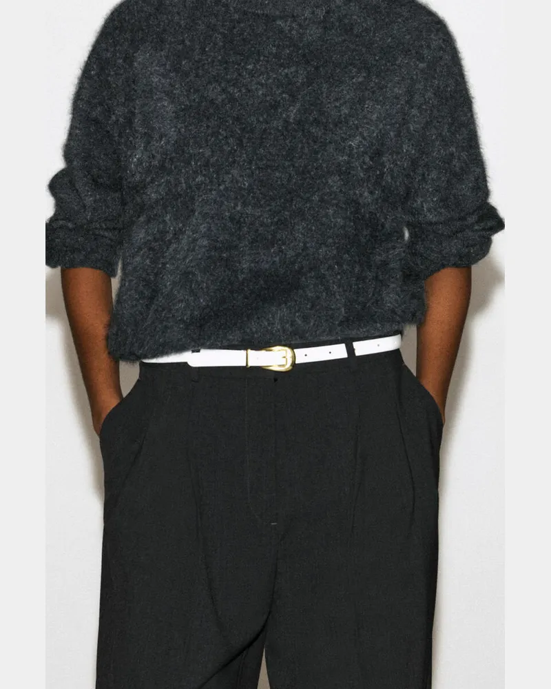 COS Ledergürtel Mit Skulpturaler Schnalle Weiß