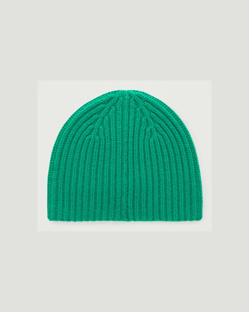 COS Die Gerippte Kaschmir-Beanie Grün