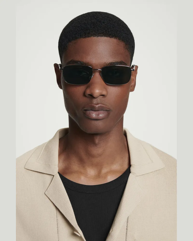 COS Rechteckige Sonnenbrille Mit Drahtgestell Silberfarben