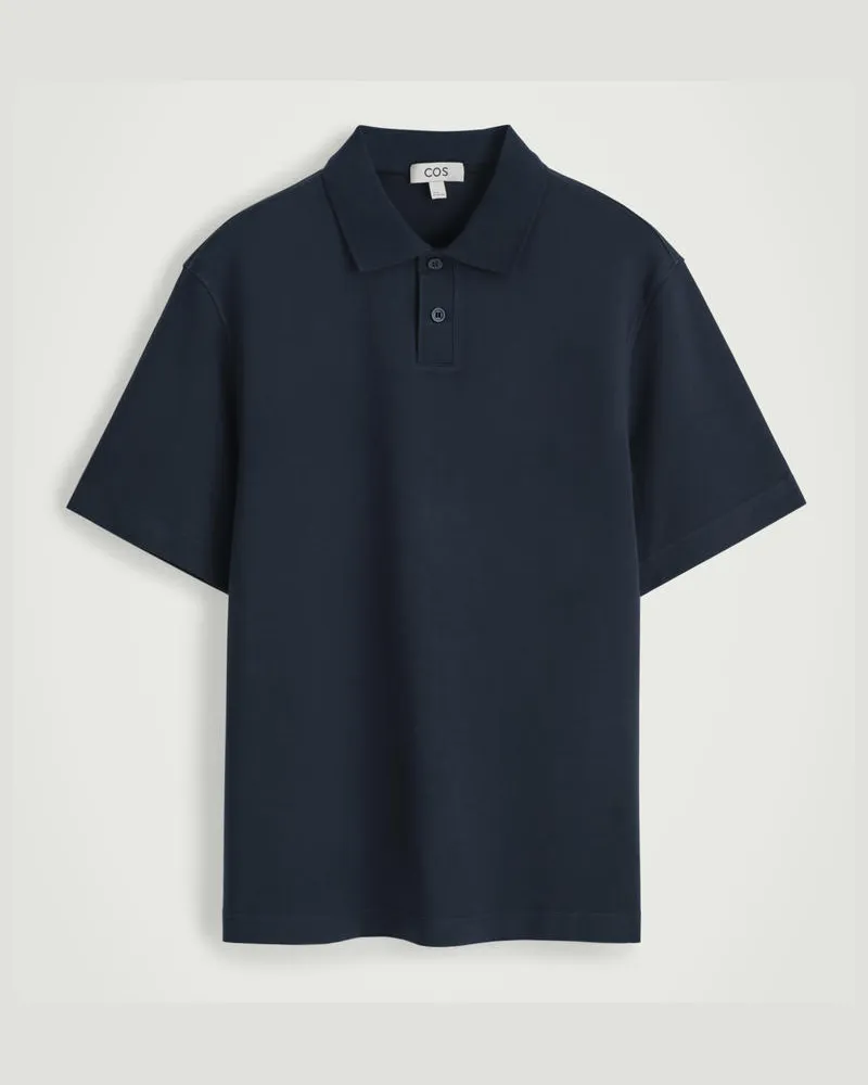COS Poloshirt Aus Interlock-Baumwolle Blau