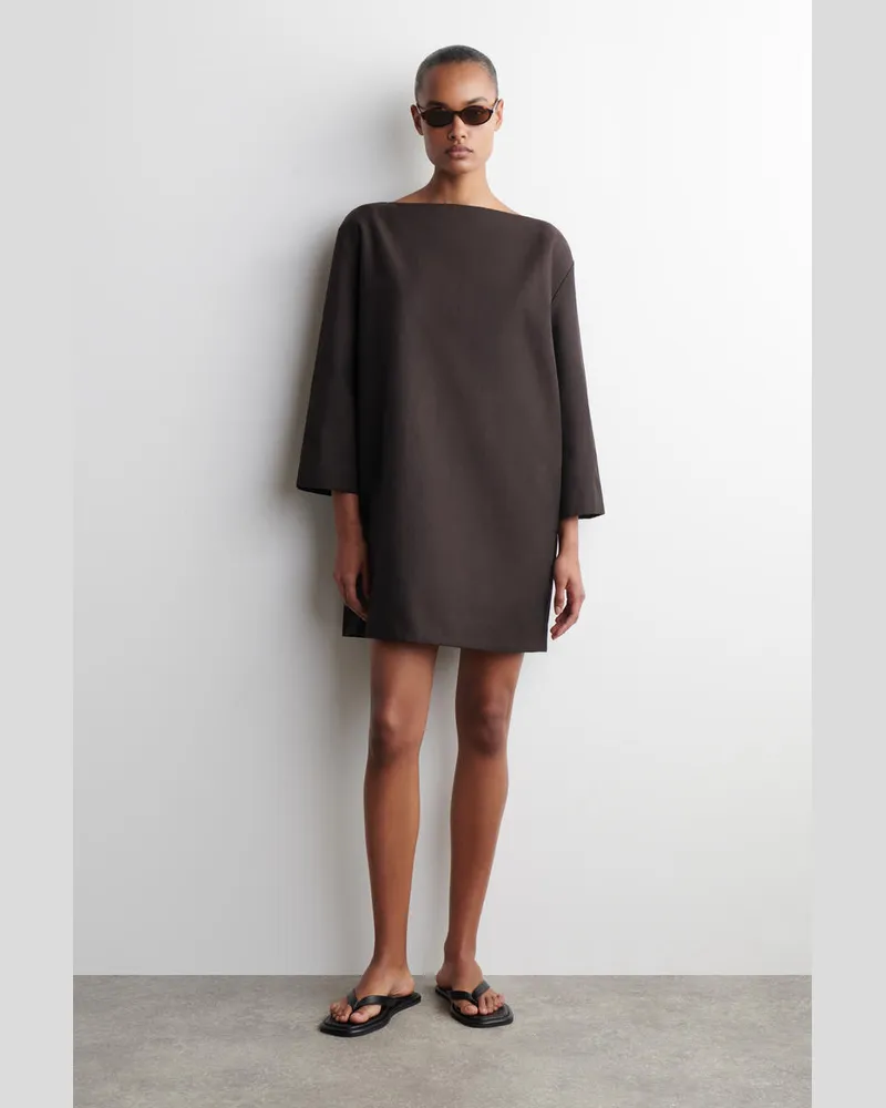 COS Minikleid Aus Leinen In A-Linie Braun