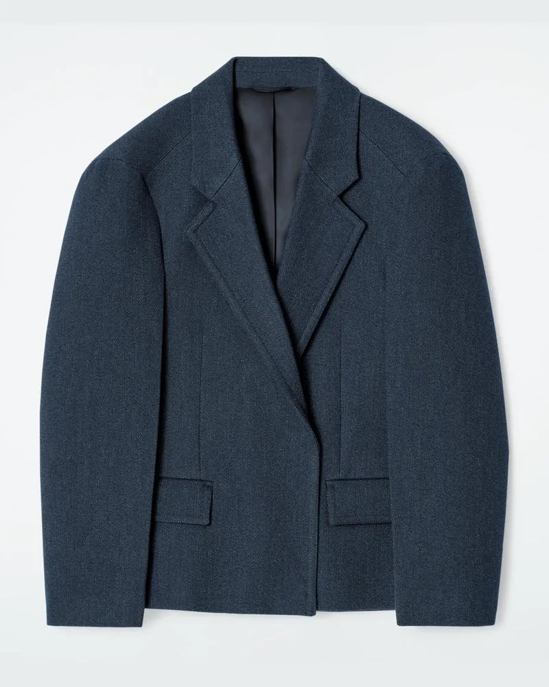 COS Oversized-Blazer Mit Markanter Schulterpartie Blau