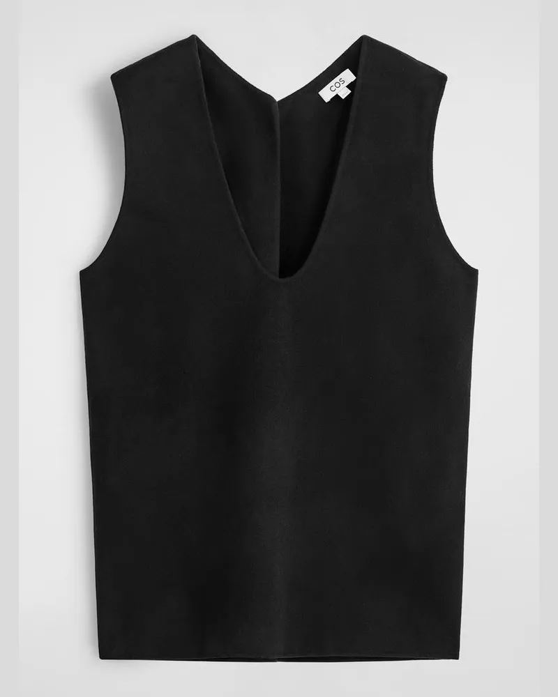 COS Pullunder Aus Doubleface-Wolle Schwarz