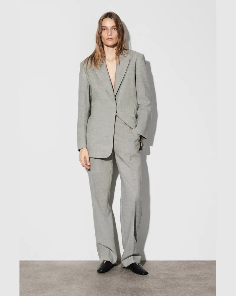 COS Hose Aus Woll-Mix Mit Geradem Bein Beige