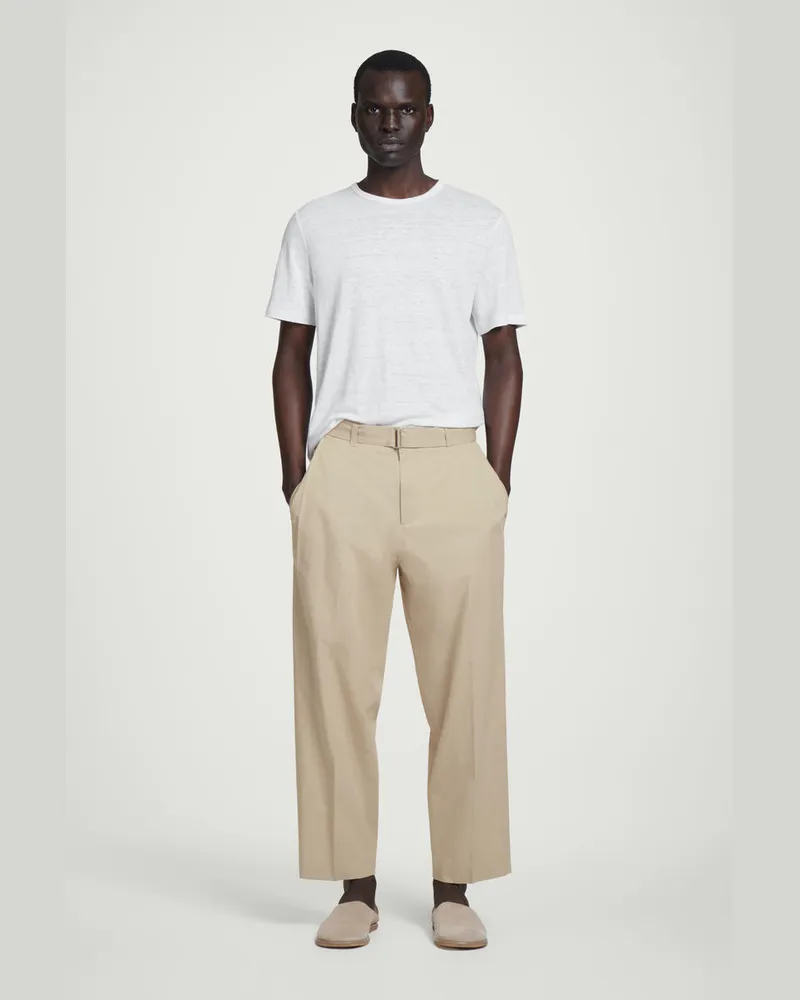 COS Schmal Zulaufende Baumwollhose Mit Gürtel Beige
