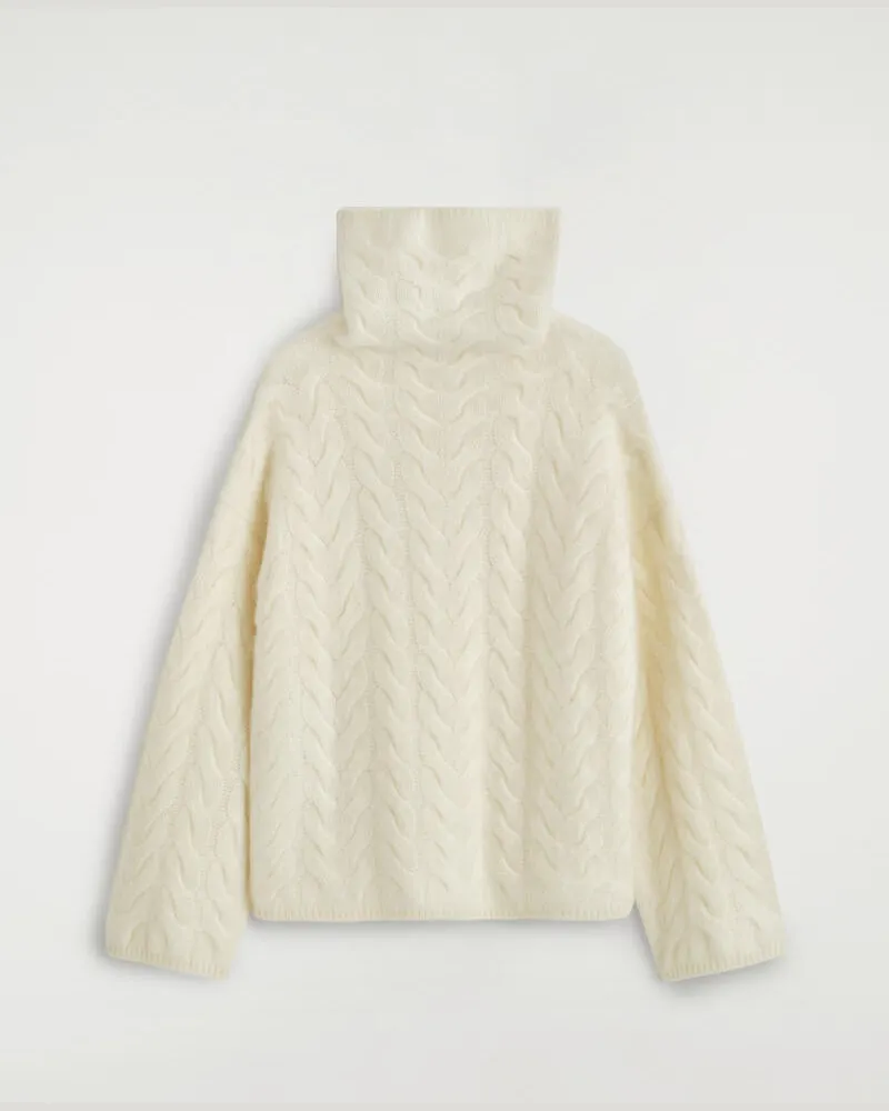 COS Pullover Aus Reinem Gebürstetem Kaschmir Weiß