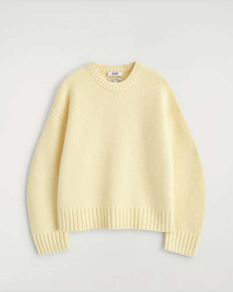 COS Grobstrickpullover Aus Kaschmir Gelb